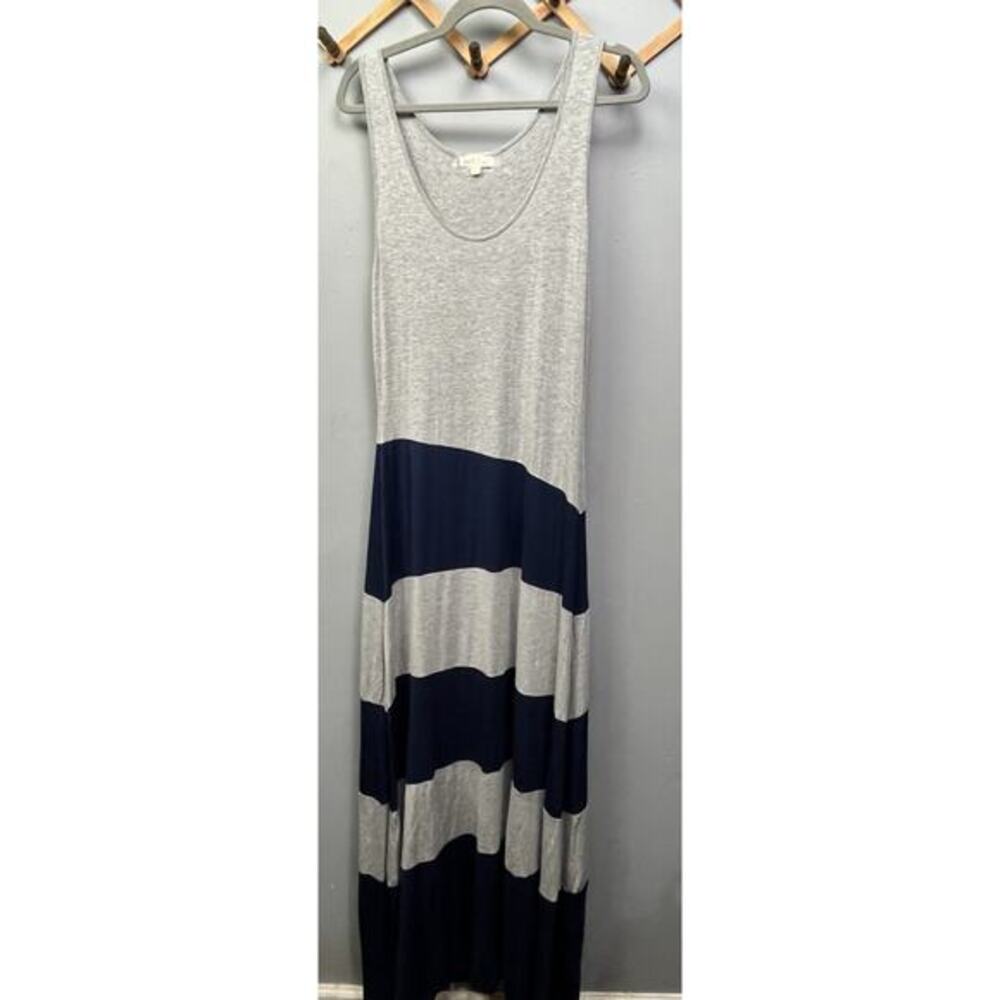 HEM & THREAD Blue Gray‎ Colorblock Sleeveless Long Maxi Dress Womens Large